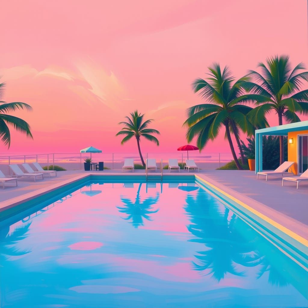 Dreamy Lo Fi Beachside Oasis at Dusk