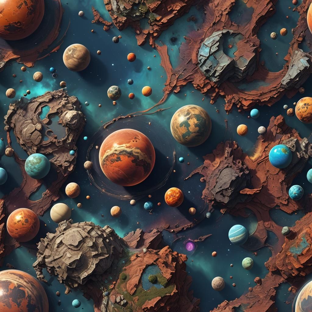 Fantastical Planets in Detailed Matte Painting