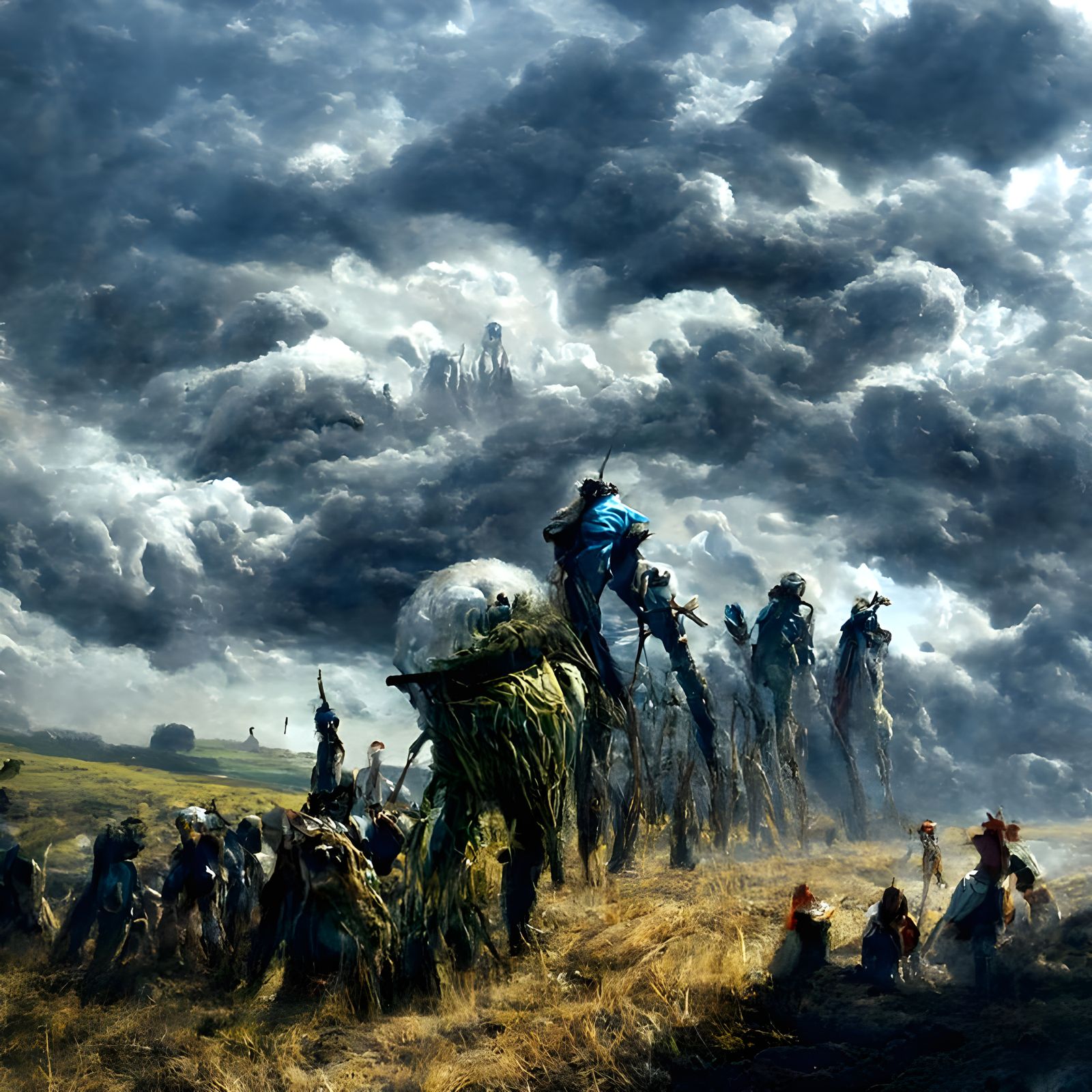 Pastoral Landscape with Approaching Storm, Oil Painting