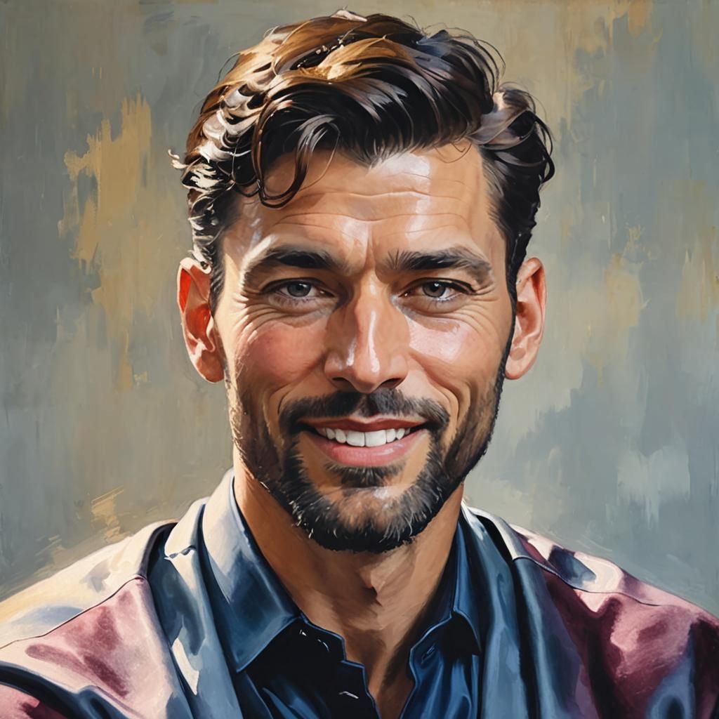 Elegant Man in Velvet Robe, Vermeer Style Oil Painting