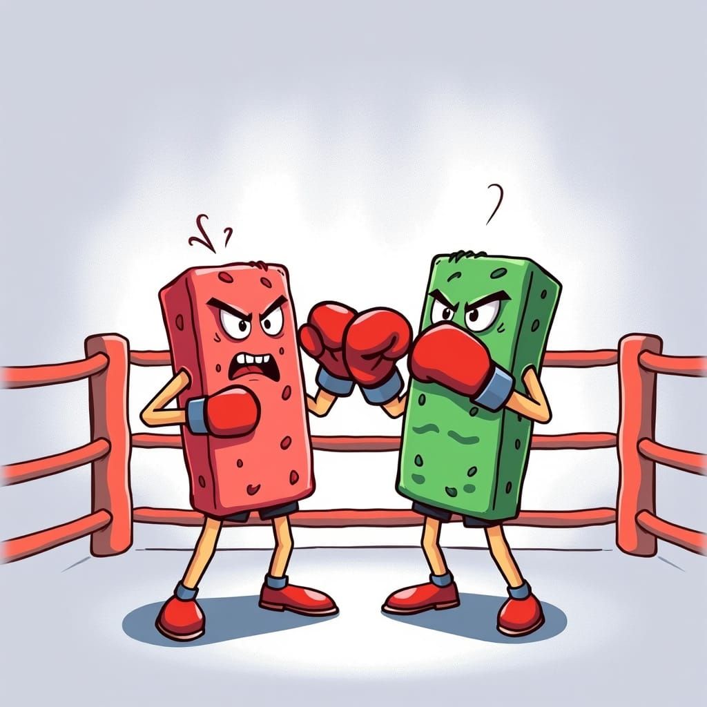 Cartoon Soap Bars Boxing in a Ring