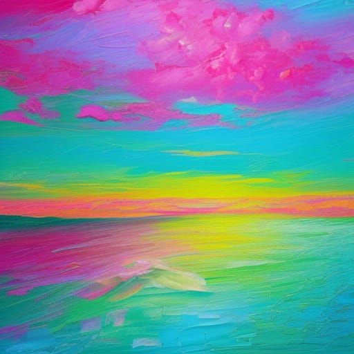 Colorful Landscape in Neo-Impressionist Expressionist Style