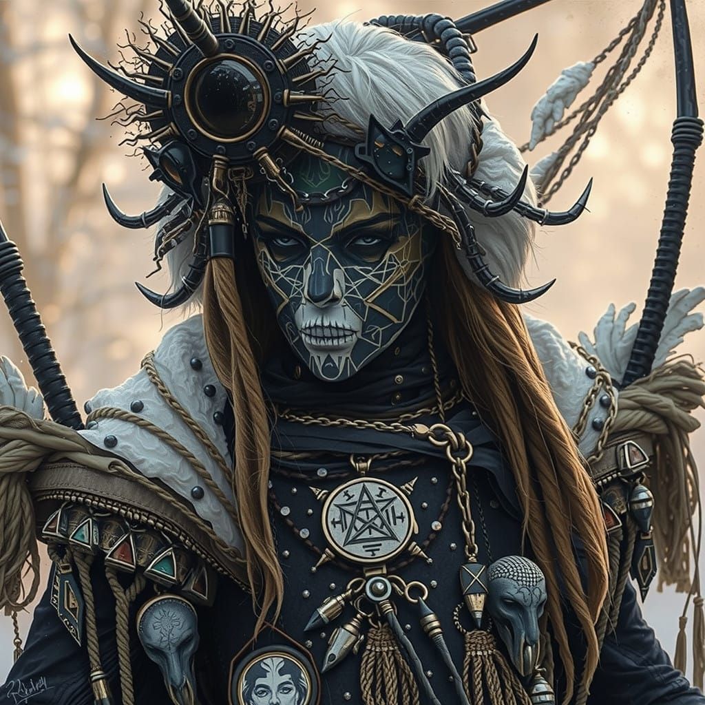 Cyberseidr Huntress in Frigid Icy Expanse