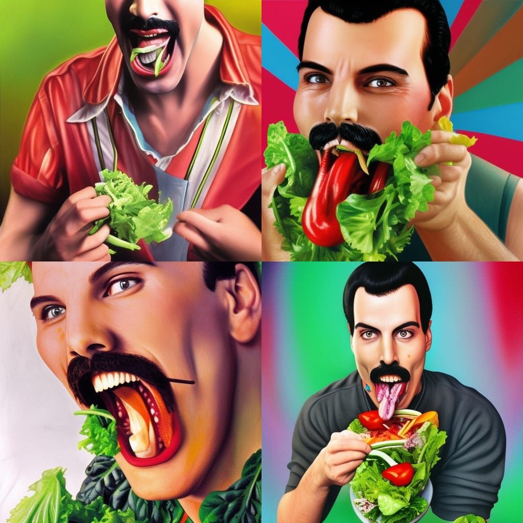 Freddie Mercury Laughing: Hyperrealistic Splash Art
