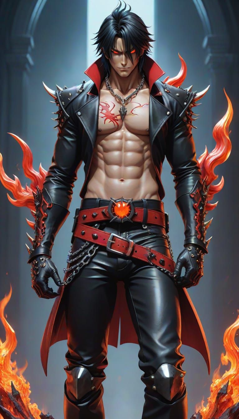 Devil Jin in Dark Fantasy Manga Style
