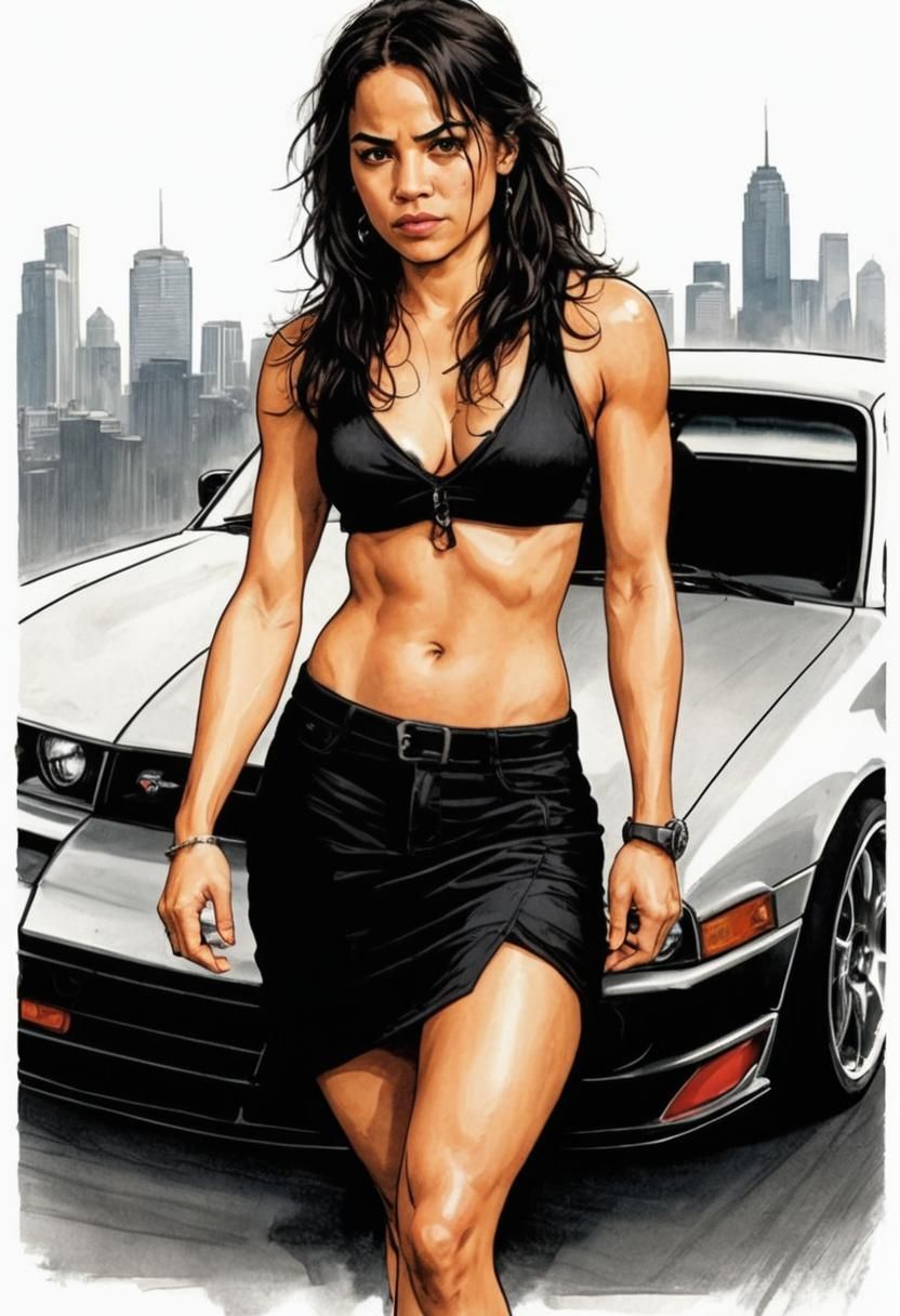 Letty from Fast and Furious in Front of Car