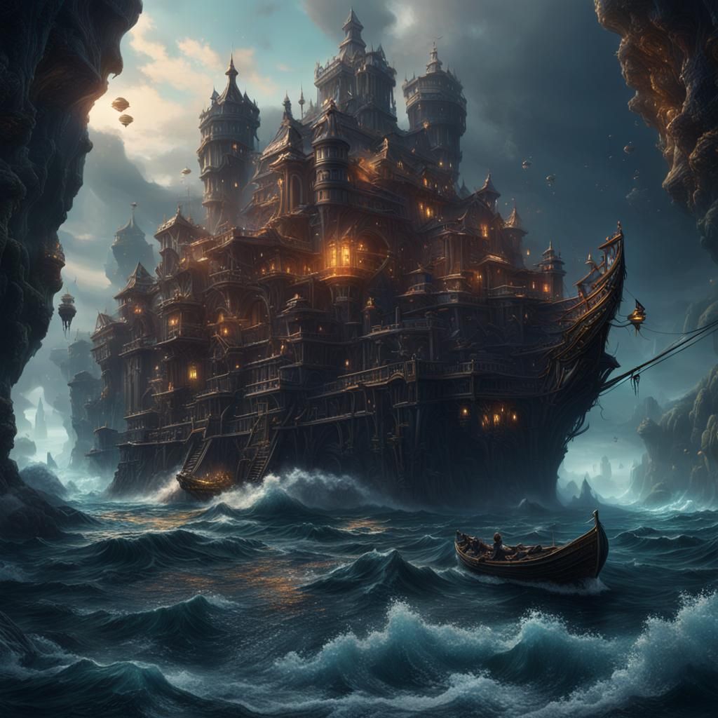 Infinite Sadness: Detailed Fantasy Seascape