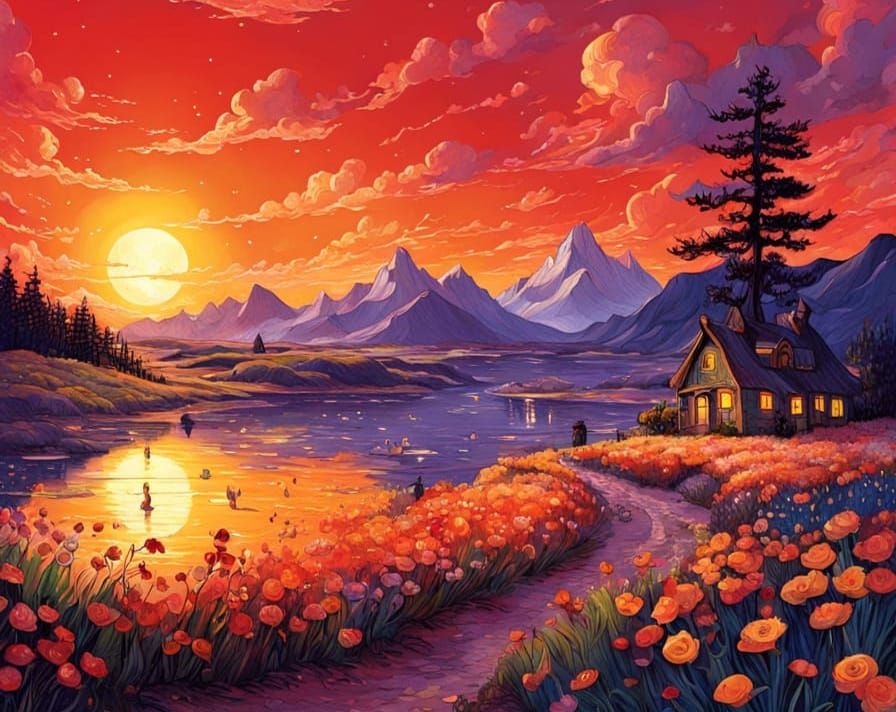 Whimsical Sci-Fi Fairytale in Studio Ghibli Style