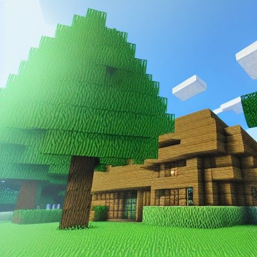 Minecraft Landscape in Studio Ghibli Anime Style