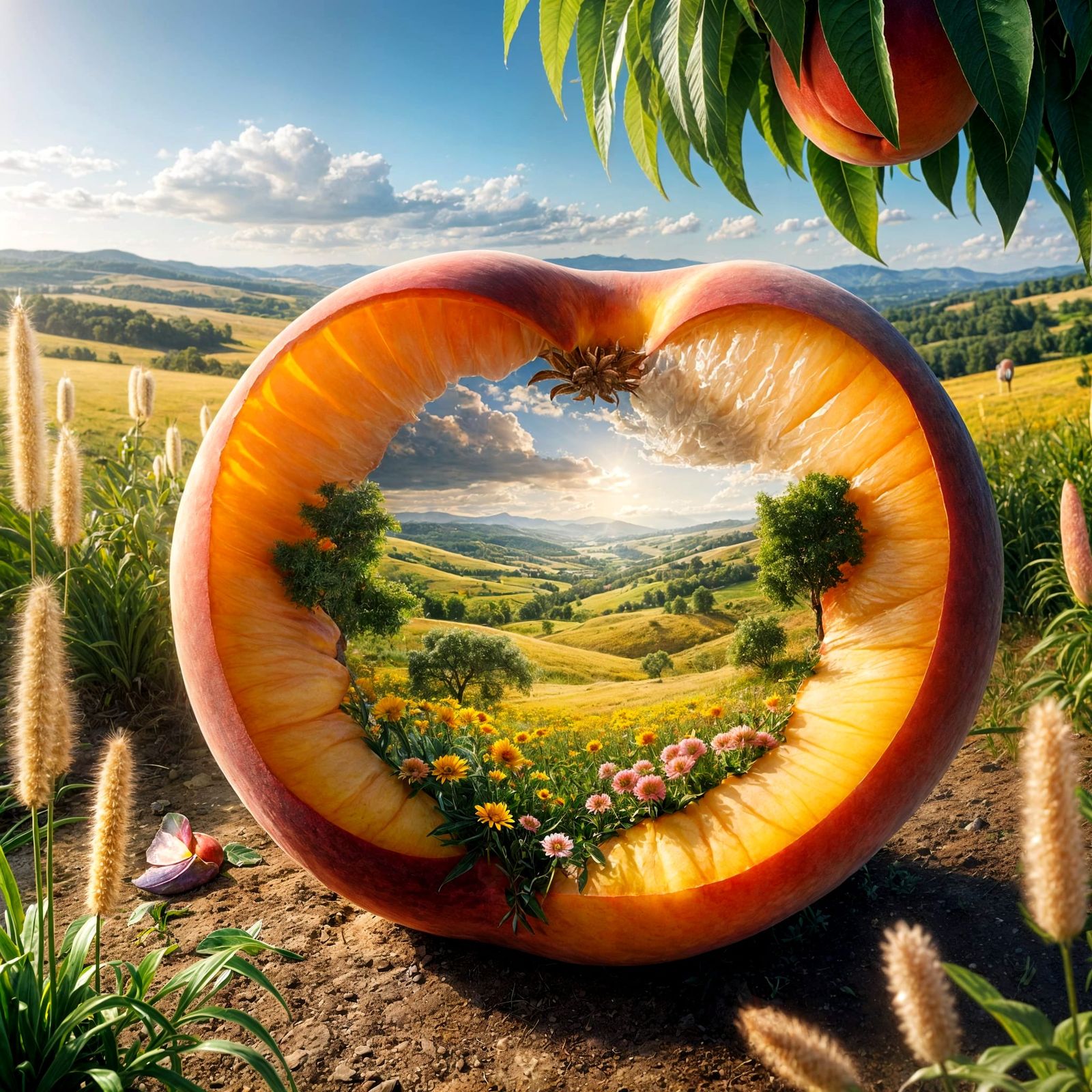 Peach World: A Summer Landscape Inside