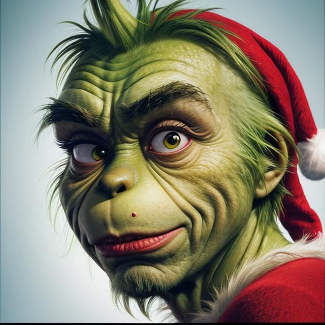 The Grinch: Detailed Portrait in Photographic Style
