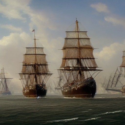 Dreadnought Flotilla Prepares for Battle as Oil Painting