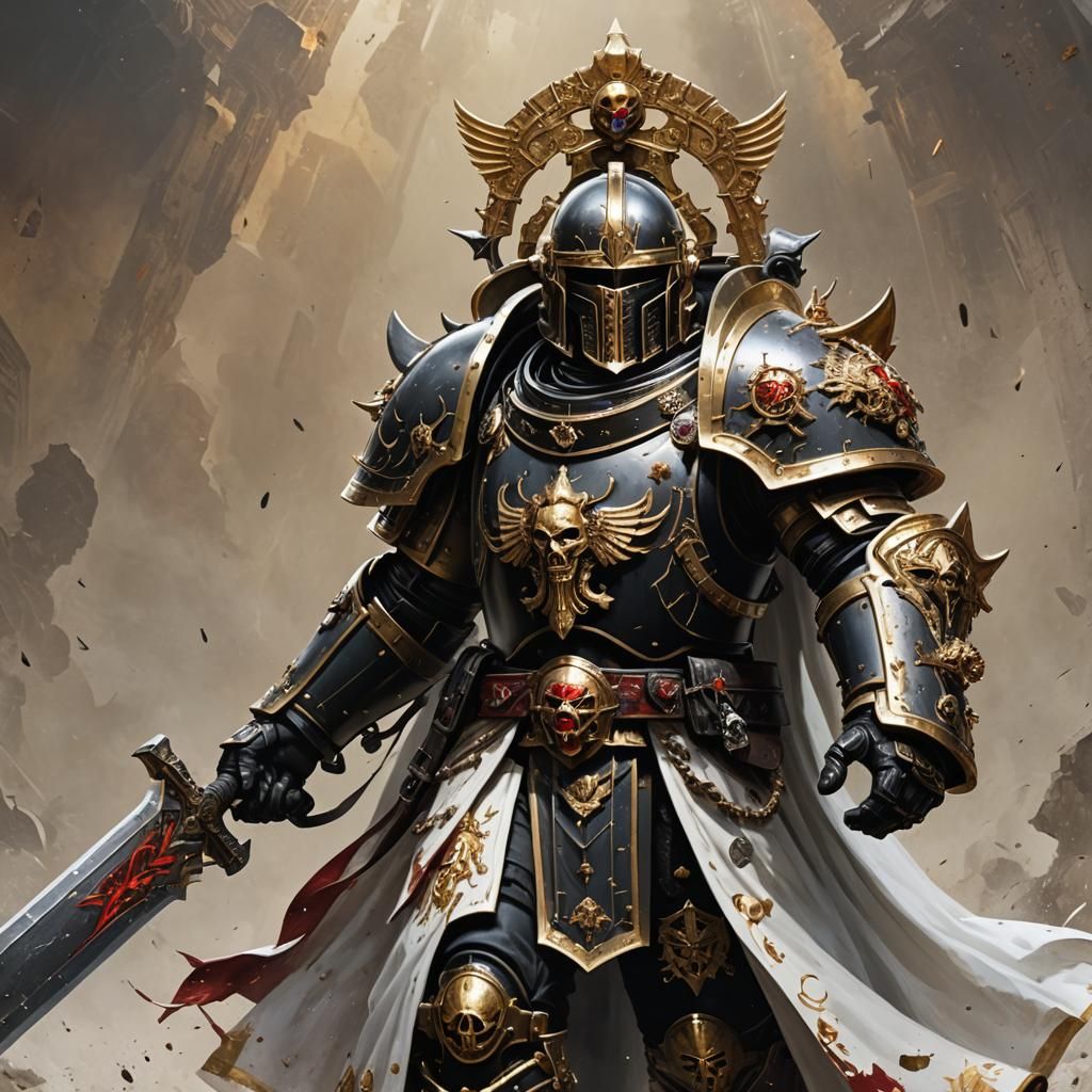 Warhammer 40k Custodes Knight in Detailed Digital Art
