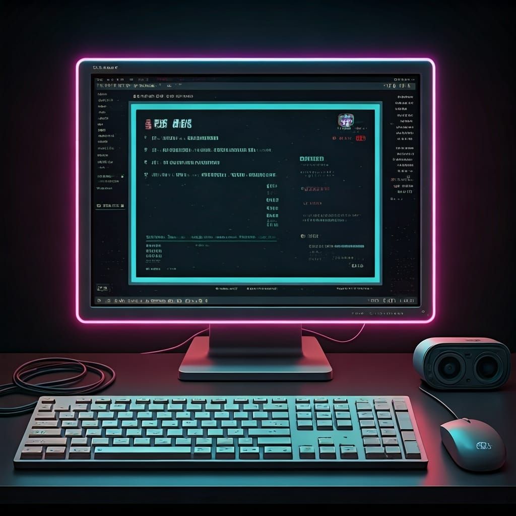 Retro 1990s AOL on Futuristic 2050s Computer