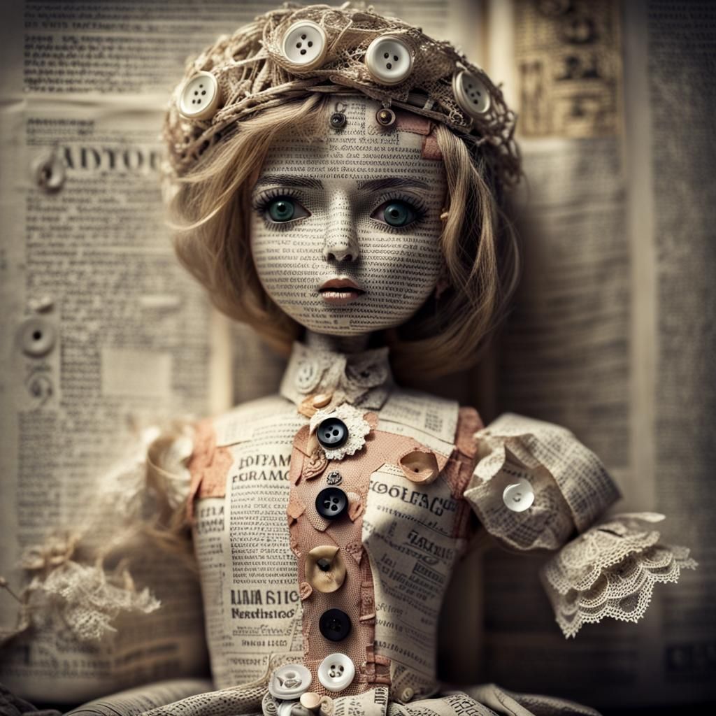 Hyperrealistic Doll Made from Recycled Materials