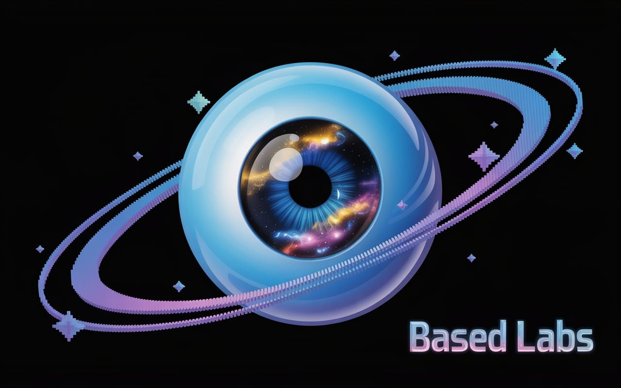 Surreal Digital Art: Cosmic Eye in Black Void