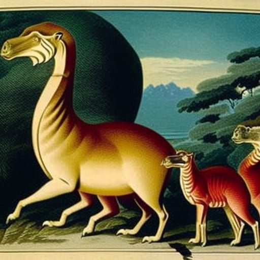 Extinct Fictional Animal: 19th Century Illustration