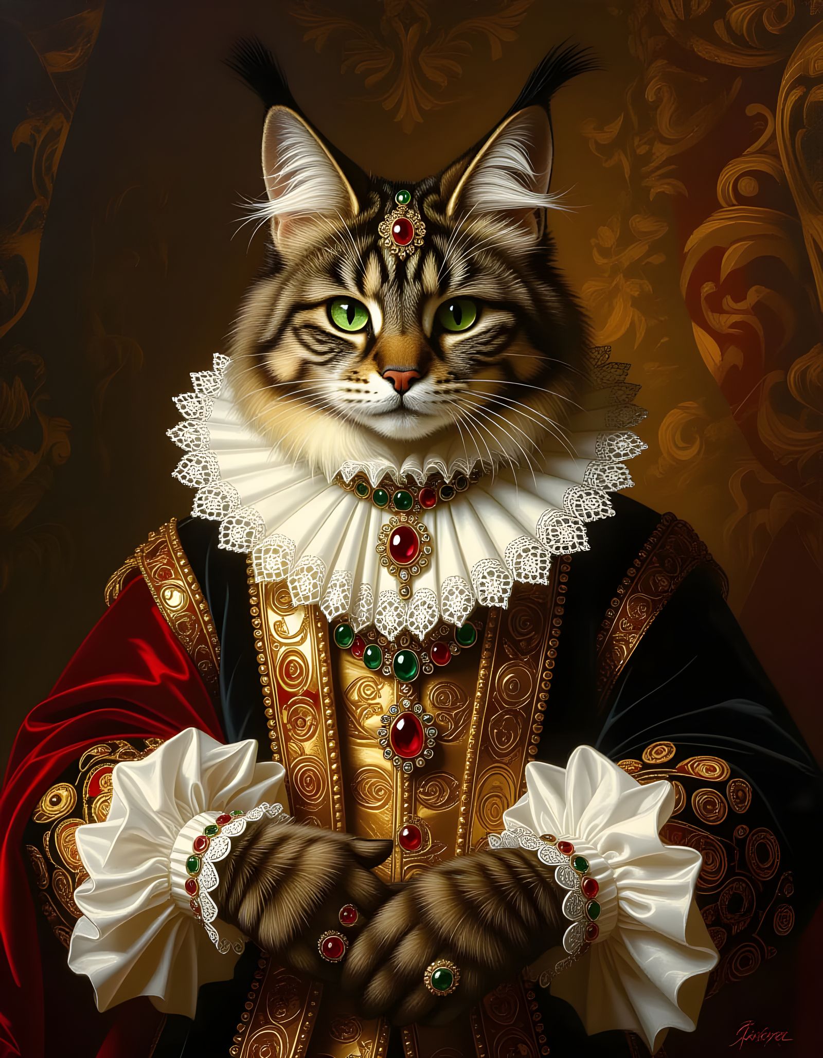 Furry Character in Detailed Baroque Art Style