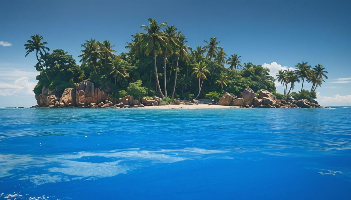 Tropical Island Paradise in Cinematic Style