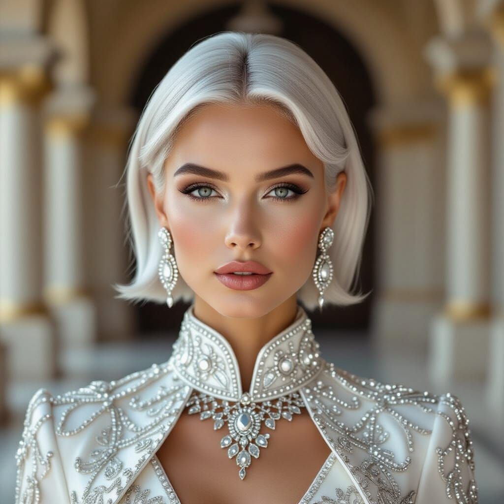 Regal Portrait with Silver Hair by Artgerm