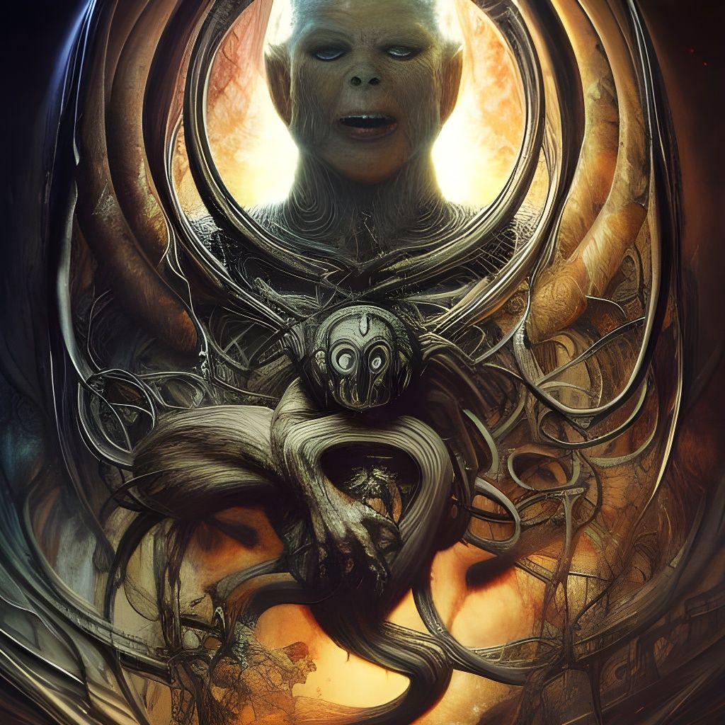 Surreal Biomechanical Composition in Visionary Style