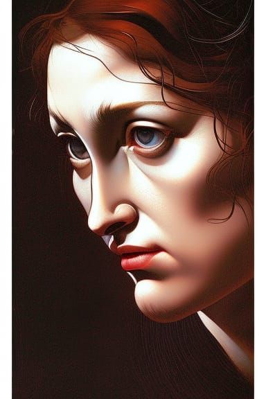 Woman Portrait in Comic Book Art Style