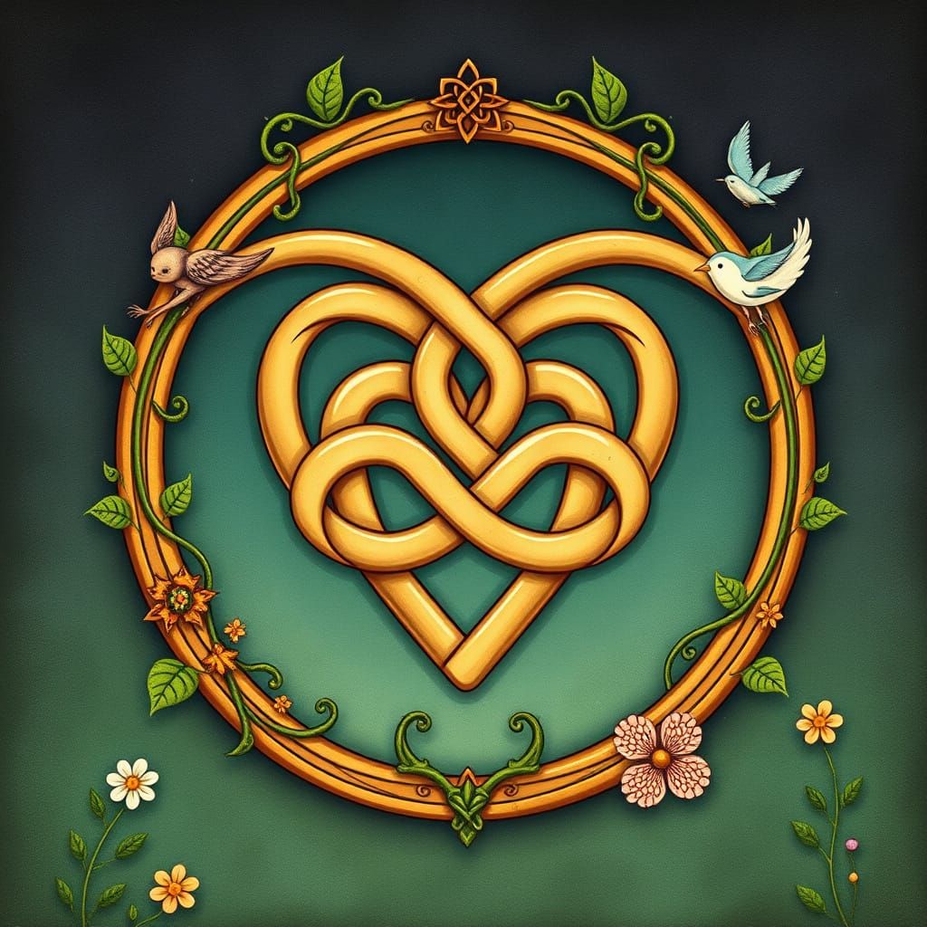 Celtic Sisters Knot with Stylized Triquetra Symbol