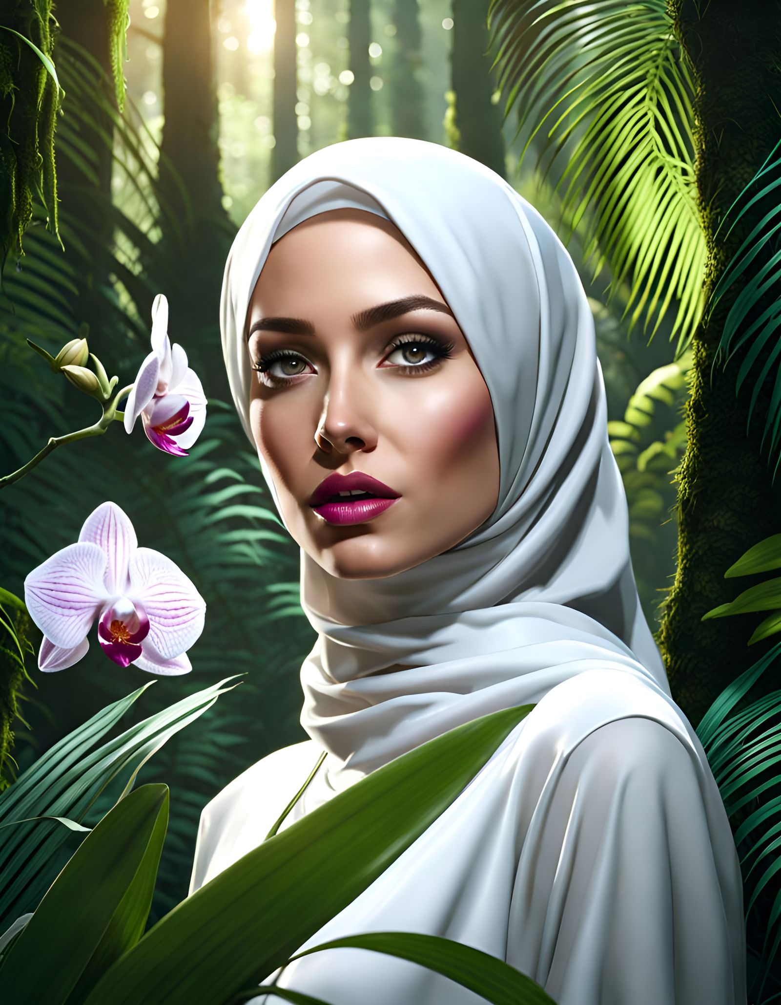 Enchanting Tropical Explorer in Digital Art