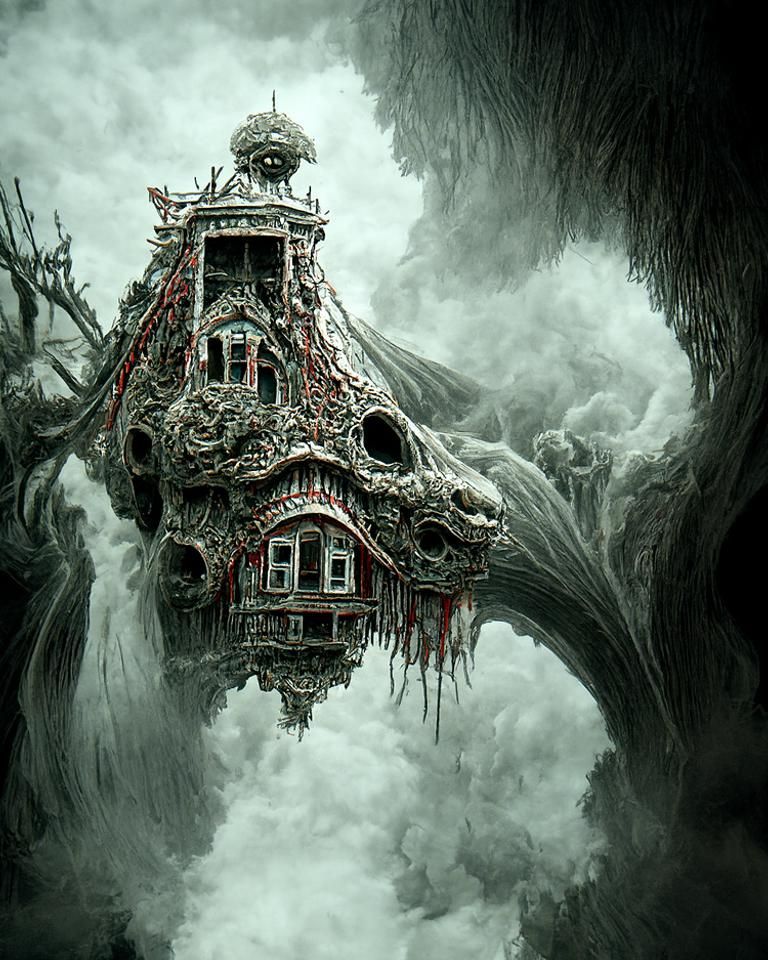 Gothic Horror House in Art Nouveau Style