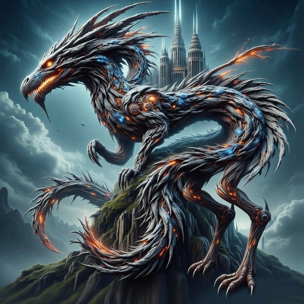 Clockwork Dragon on Gothic Spire