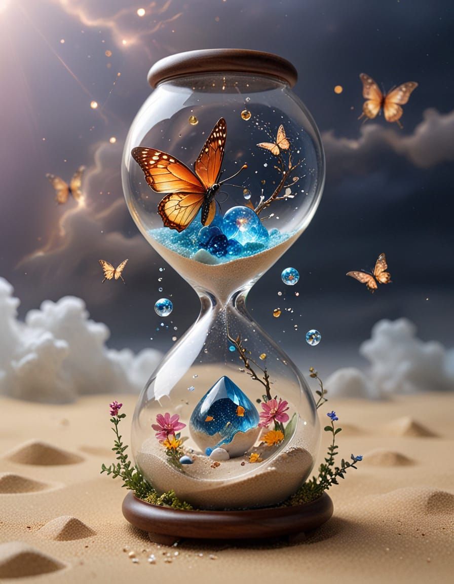 Hourglass Universe: Butterfly Transformation in a Storm