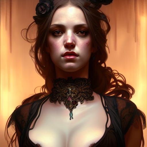 Seductive Post-Apocalyptic Portrait in Digital Art Style