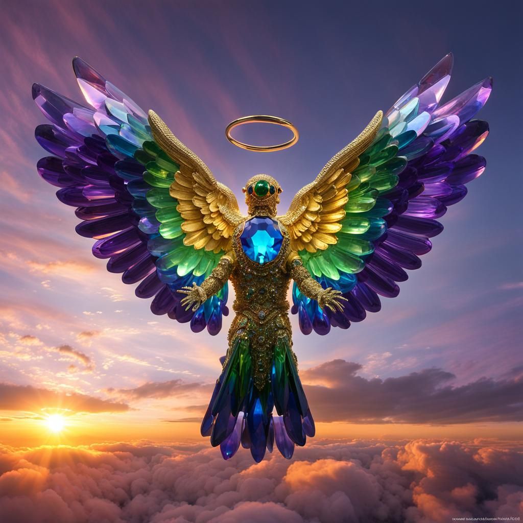 A seraphim ophanim many-eyed biblically-accurate angel creat...