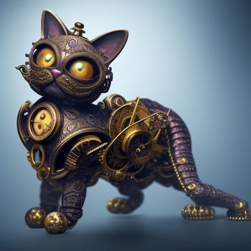 Steampunk Fabergé Cat: Intricate Artstation Photo