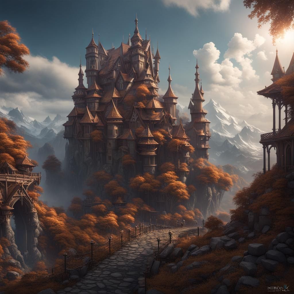 Fantastical Matte Painting in Deep Color, 8K