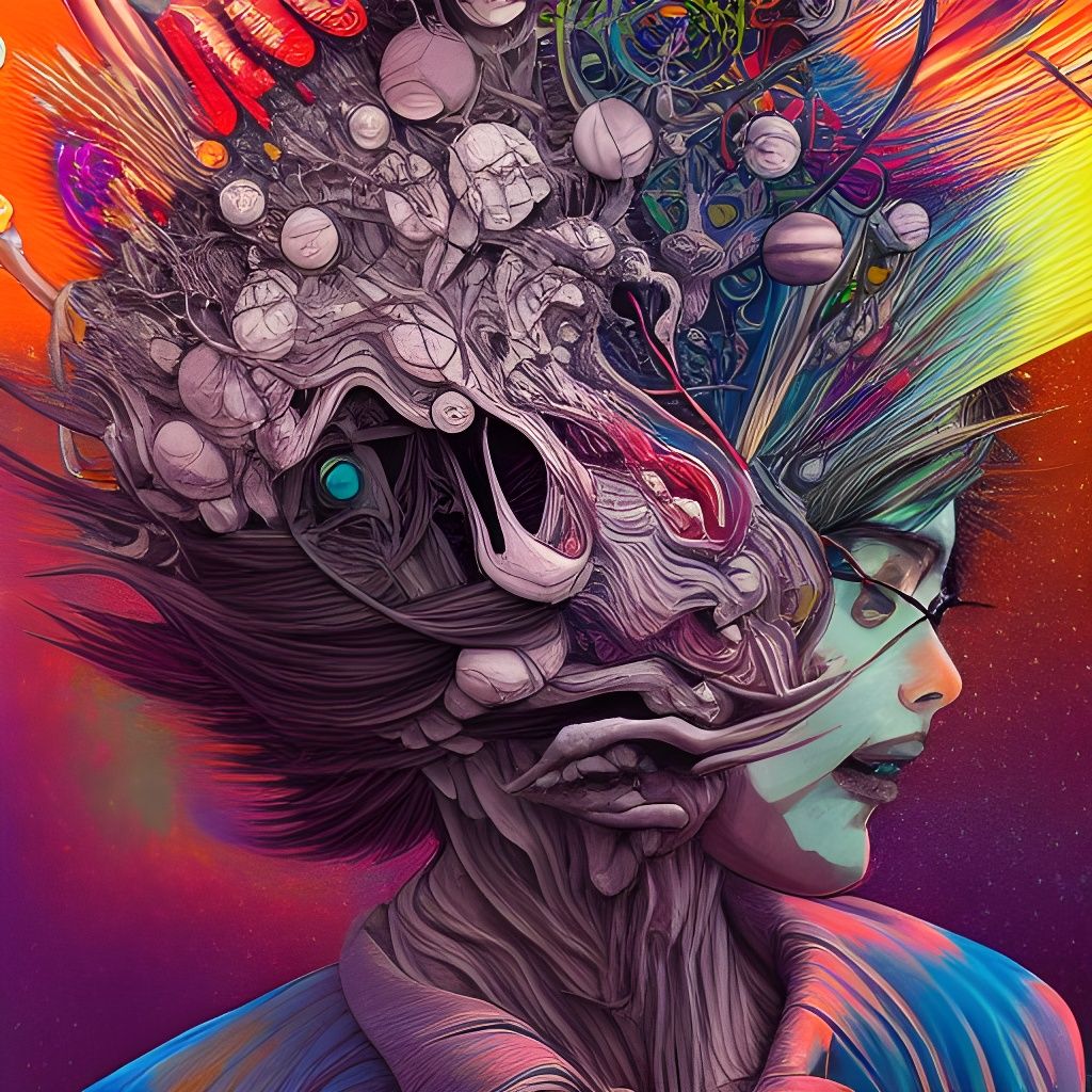 Colorful Surreal Evolution Poster Art