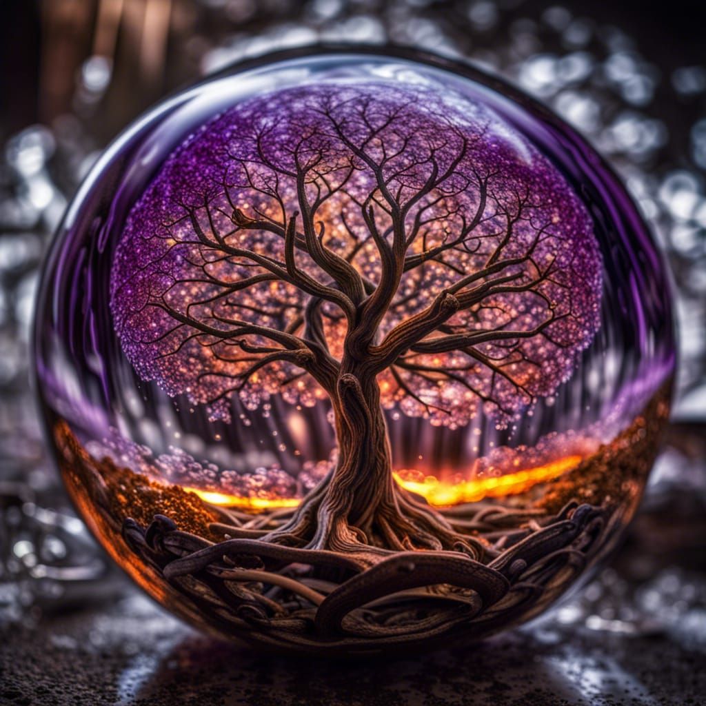 Fiery Tree of Life in Jeweled Orb