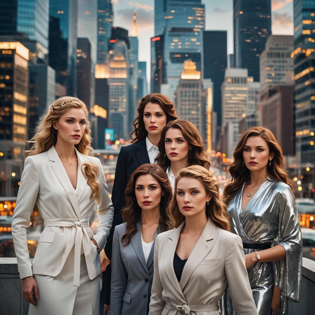 Goddesses in Modern Attire: Cityscape Portrait