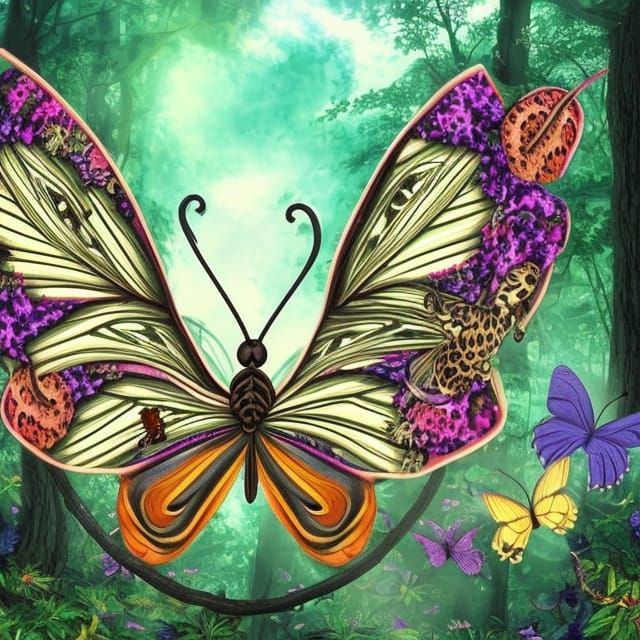 Magical Forest Creature: Butterfly, Dragon, Leopard, Faerie