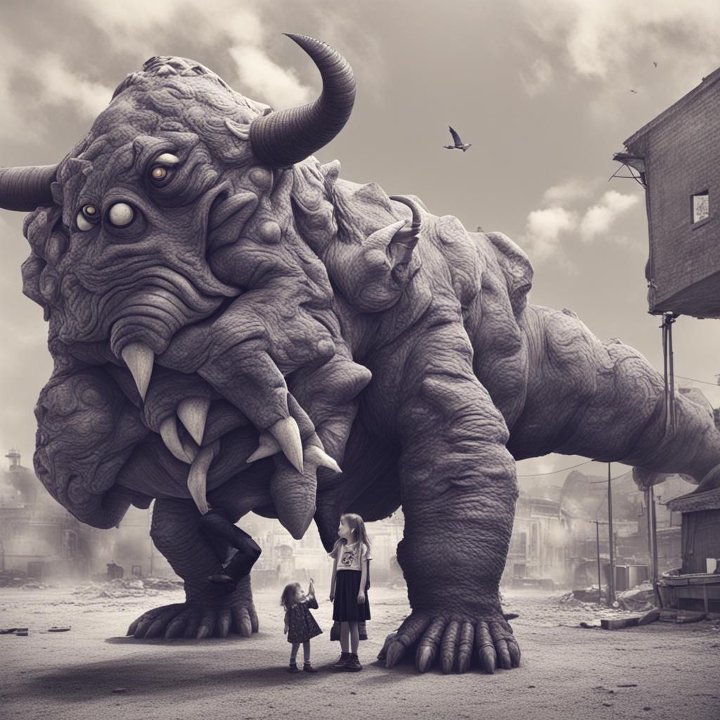 Girl and Monster: A Whimsical Friendship