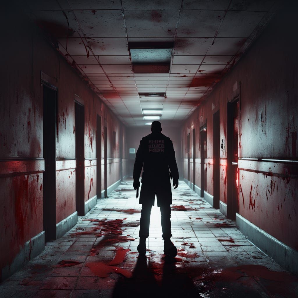 Abandoned Hospital Corridor in Survival Horror Style