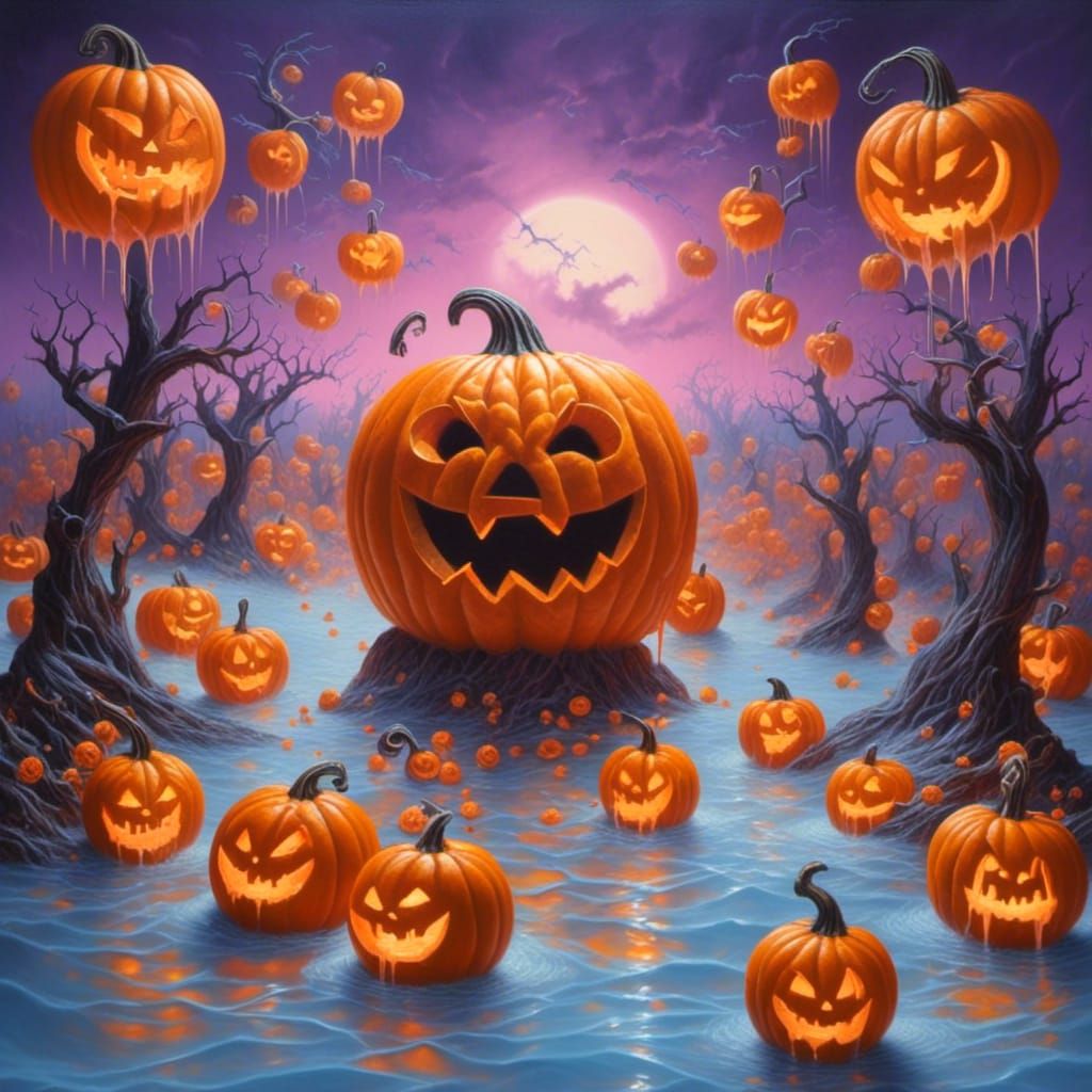 An evil jack-o'-lantern attack