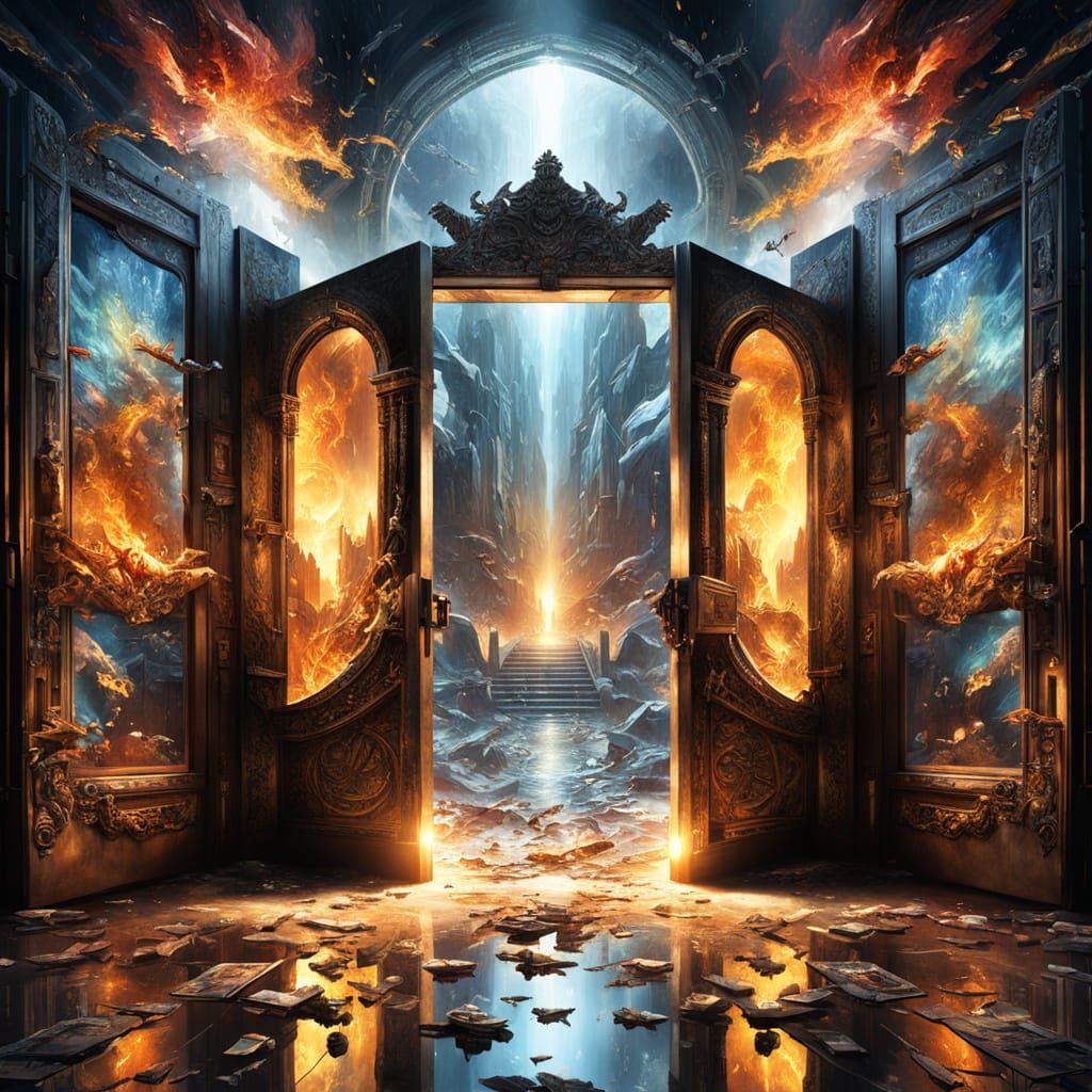 Hyperrealistic Doors Between Heaven and Hell