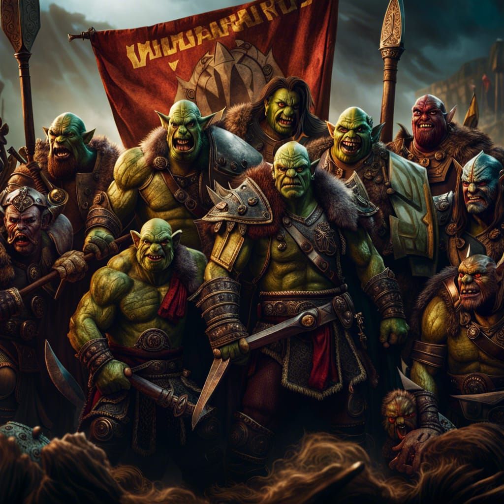 Orc Warriors Celebrate Victory: Rembrandt Style