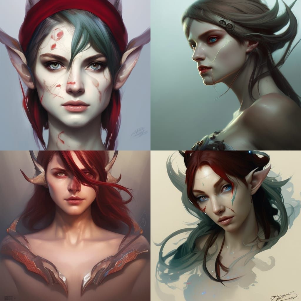 Detailed Elf Bard Portrait in Digital Art Style