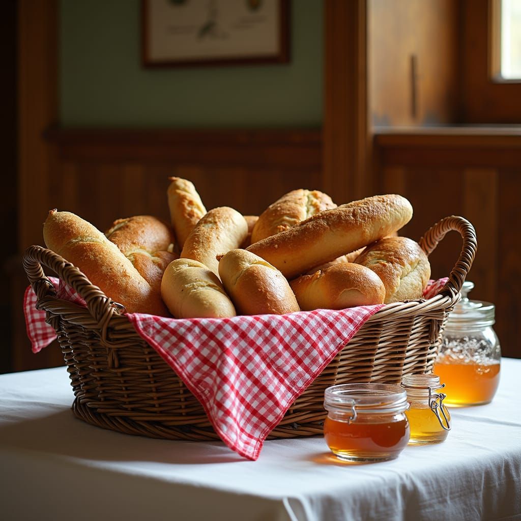 Rustic Country Breakfast Scene in Warm, Inviting Elegance
