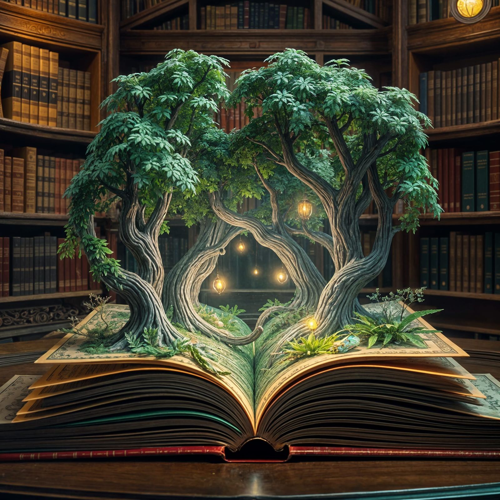 Enchanted Forest Pop-Up Book with Mystical Lights