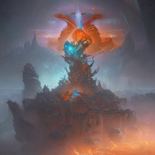 Dynamic Concept Art in Orange and Teal