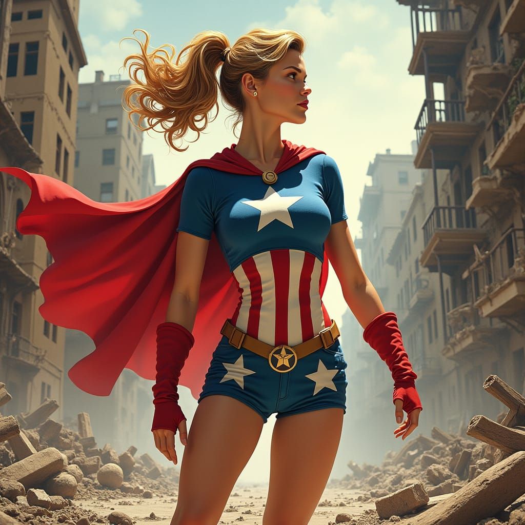 Miss America: A WW2 Superhero in Vintage Illustration