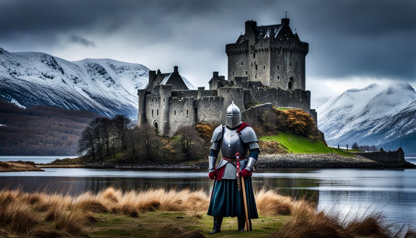 Scottish Knight Defends Eilean Donan Castle